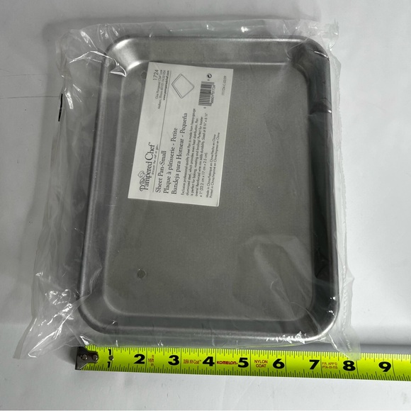 The Pampered Chef Small Sheet Pan #1724 Heavy Gauge Aluminum Steel 8.75”x6.5”x1” - Picture 5 of 5